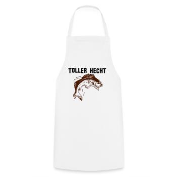 Grand brochet, pêcheur, pêcheur - Tablier de cuisine - blanc - Devant - AI Model Male 185 dark (185cm)