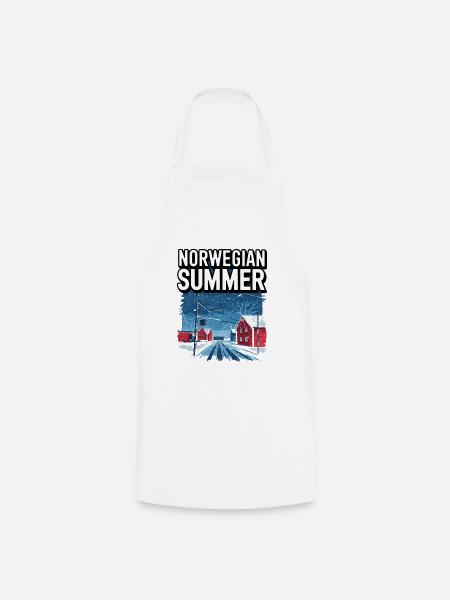 Norwegischer Sommer - Kochschürze - Weiß