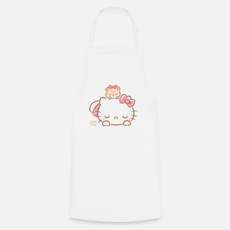 Hello Kitty With Teddy On Her Back - Cooking Apron - white
