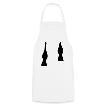 Bow Tie Un-done - Cooking Apron - white - Front - AI Model Male 185 dark (185cm)