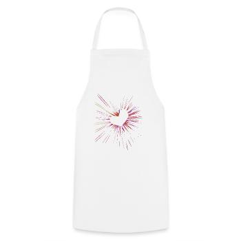 Supernova-Herz - Explosion der Farbe - Kochschürze - Weiß - Vorne - AI Model Male 185 dark (185cm)