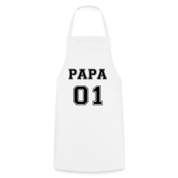Papa01 - Kochschürze - Weiß - Vorne - AI Model Male 185 dark (185cm)