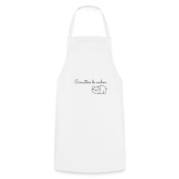 Caractère de cochon ! 🐷🐖 - Tablier de cuisine - blanc - Devant - AI Model Male 185 dark (185cm)