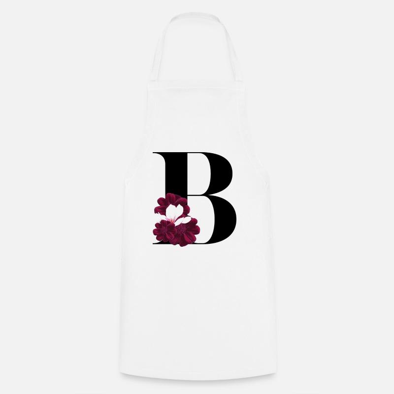 Buchstabe B blühende - Kochschürze - Weiß