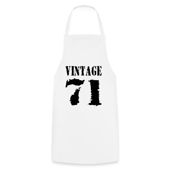 Vintage 1971 - Jahrgang 71 - Party Vector - Cooking Apron - white - Front - AI Model Male 185 dark (185cm)
