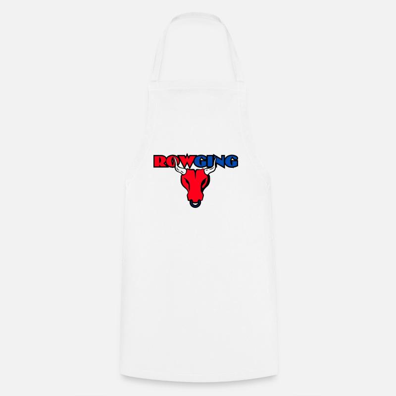 Rowging Bull Funny Rowing slogan with a Twist - Cooking Apron - white