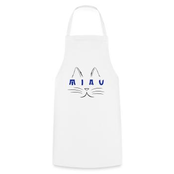 Katze MIAU MEOW Geschenk Cat - Kochschürze - Weiß - Vorne - AI Model Male 185 dark (185cm)