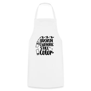 Broken Crayons Still Color Crayon Motivation Zitat - Kochschürze - Weiß - Vorne - AI Model Male 185 dark (185cm)