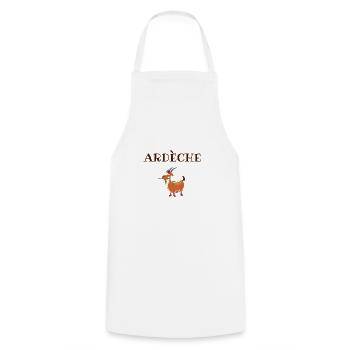 t shirt ardèche chèvre ardechois cadeau noel - Tablier de cuisine - blanc - Devant - AI Model Male 185 dark (185cm)