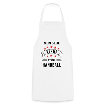 Handball sportif virus - Tablier de cuisine - blanc - Devant - AI Model Male 185 dark (185cm)