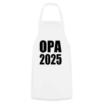 Opa 2025 - Kochschürze - Weiß - Vorne - AI Model Male 185 dark (185cm)