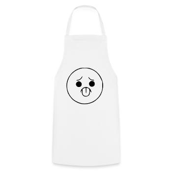 Emoji sketch effronté noir - Tablier de cuisine - blanc - Devant - AI Model Male 185 dark (185cm)