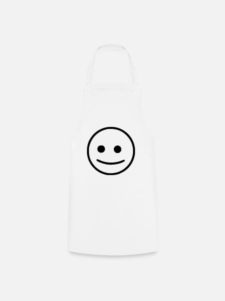 Emoji Skizze neutral schwarz - Kochschürze - Weiß