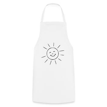 Sonne Zeichnung Natur Skizze schwarz - Kochschürze - Weiß - Vorne - AI Model Male 185 dark (185cm)