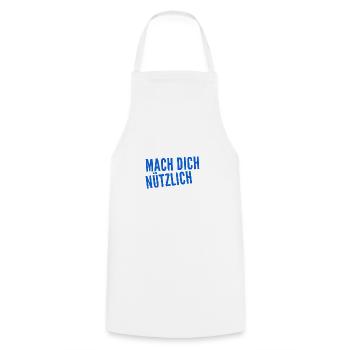 mach dich nützlich - Kochschürze - Weiß - Vorne - AI Model Male 185 dark (185cm)