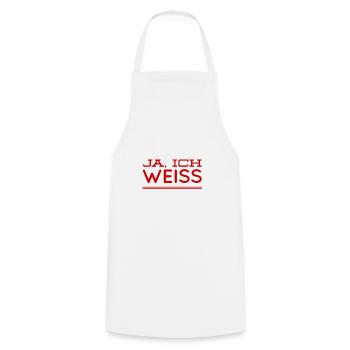 ich weiß es - Kochschürze - Weiß - Vorne - AI Model Male 185 dark (185cm)
