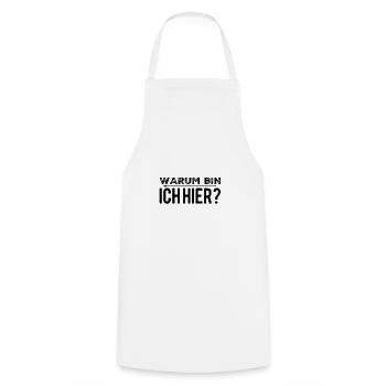 was mache ich hier? - Kochschürze - Weiß - Vorne - AI Model Male 185 dark (185cm)