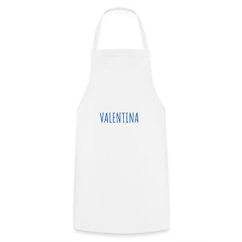 ich bin eine Valentina - Kochschürze - Weiß - Vorne - AI Model Male 185 dark (185cm)