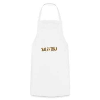 vor dir steht eine Valentina - Kochschürze - Weiß - Vorne - AI Model Male 185 dark (185cm)