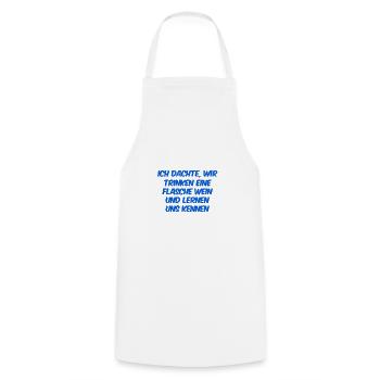gemeinsam ein Flasche Wein trinken - Kochschürze - Weiß - Vorne - AI Model Male 185 dark (185cm)