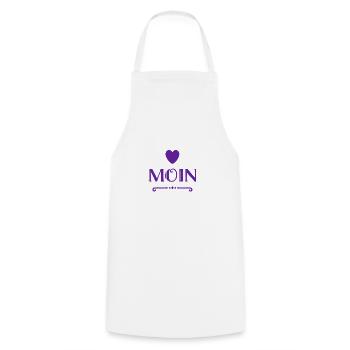 Moin Moin - Kochschürze - Weiß - Vorne - AI Model Male 185 dark (185cm)