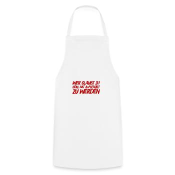 You can become someone - Cooking Apron - white - Front - AI Model Male 185 dark (185cm)