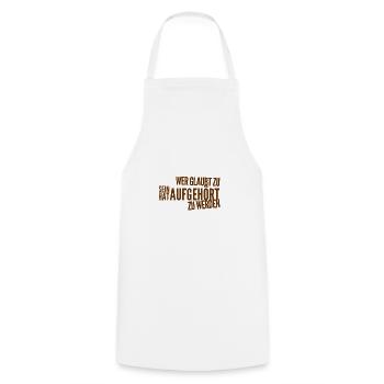 Unfolding is always possible - Cooking Apron - white - Front - AI Model Male 185 dark (185cm)