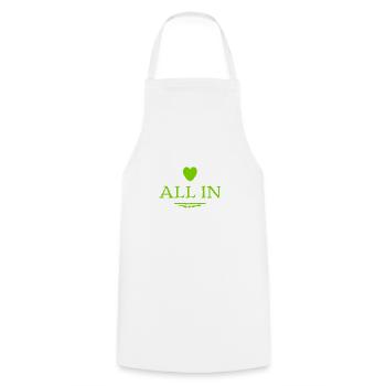 all in ist mein Ding - Kochschürze - Weiß - Vorne - AI Model Male 185 dark (185cm)