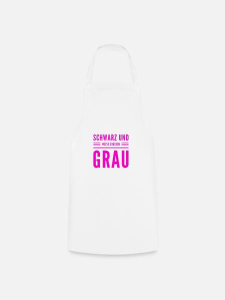 ich will grau - Kochschürze - Weiß
