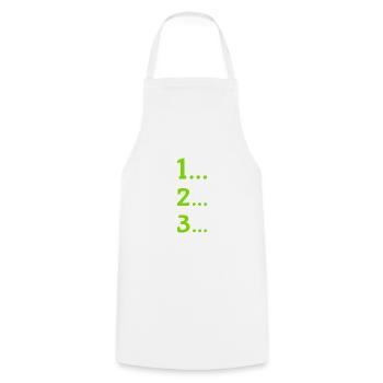 One, two, three - Cooking Apron - white - Front - AI Model Male 185 dark (185cm)