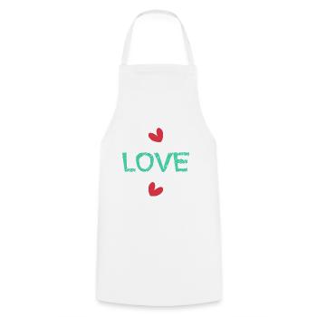 PAAR. VALENTINSTAG. GERADE VERHEIRATET. Junggesellinnenabschied. MARIES - Kochschürze - Weiß - Vorne - AI Model Male 185 dark (185cm)