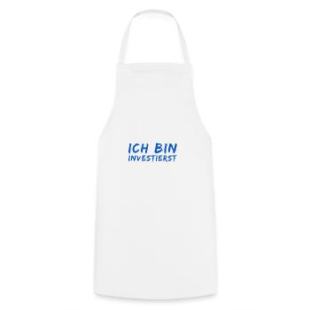 Investing is cool - Cooking Apron - white - Front - AI Model Male 185 dark (185cm)