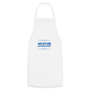 ich suche die Kaffeemaschine - Kochschürze - Weiß - Vorne - AI Model Male 185 dark (185cm)