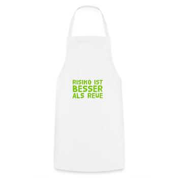 Risk is my thing - Cooking Apron - white - Front - AI Model Male 185 dark (185cm)