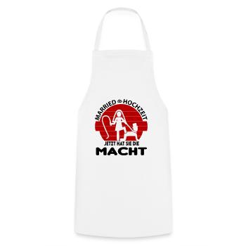 Jetzt hat sie die Macht Hochzeit Married Peitsche - Kochschürze - Weiß - Vorne - AI Model Male 185 dark (185cm)