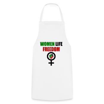 Women life freedom - Kochschürze - Weiß - Vorne - AI Model Male 185 dark (185cm)