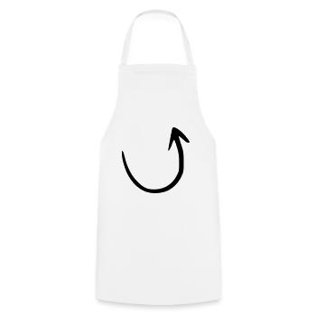 Arrow drawing sketch black - Cooking Apron - white - Front - AI Model Male 185 dark (185cm)