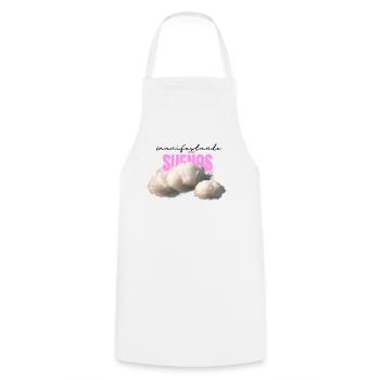 MANIFESTING DREAMS - Cooking Apron - white - Front - AI Model Male 185 dark (185cm)
