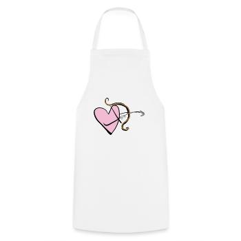 bow shooting arrow heart love symbol - Cooking Apron - white - Front - AI Model Male 185 dark (185cm)