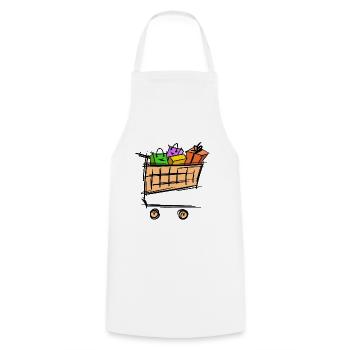 Panier complet, promotion, vente - Tablier de cuisine - blanc - Devant - AI Model Male 185 dark (185cm)