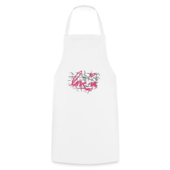 Crosses Pattern I love your heart - Cooking Apron - white - Front - AI Model Male 185 dark (185cm)