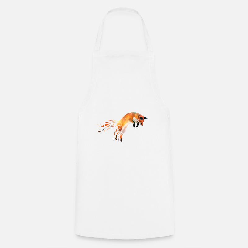 Fuchs geometrisch Motiv - Kochschürze - Weiß