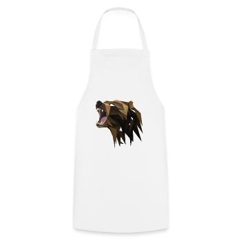 Bear geometric - Cooking Apron - white - Front - AI Model Male 185 dark (185cm)