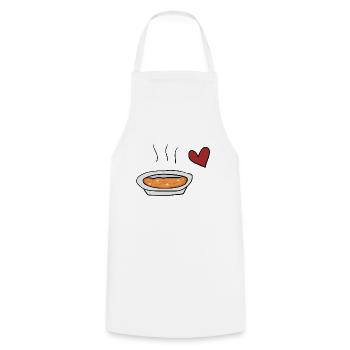 Suppe rotes - Kochschürze - Weiß - Vorne - AI Model Male 185 dark (185cm)
