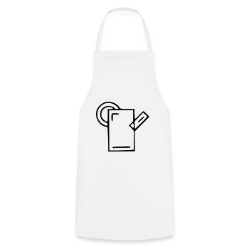 Plant drawing nature sketch black - Cooking Apron - white - Front - AI Model Male 185 dark (185cm)