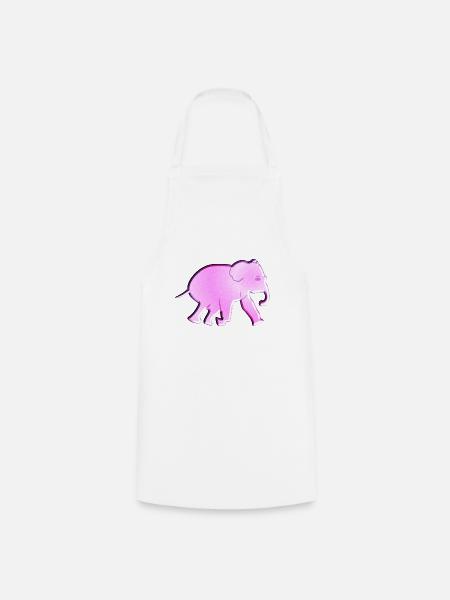 pinker elefant glitzer tier - Kochschürze - Weiß