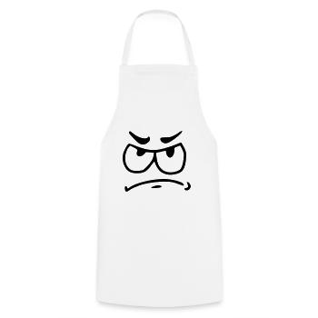 Emoji triste croquis noir - Tablier de cuisine - blanc - Devant - AI Model Male 185 dark (185cm)