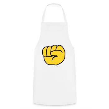 Emoji Fist Sketch Couleur - Tablier de cuisine - blanc - Devant - AI Model Male 185 dark (185cm)