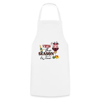 Noël, vin Noël, vin rouge vin drôle vin vin - Tablier de cuisine - blanc - Devant - AI Model Male 185 dark (185cm)