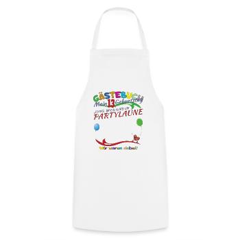 Livre d’or 13e anniversaire fille et garçon - Tablier de cuisine - blanc - Devant - AI Model Male 185 dark (185cm)